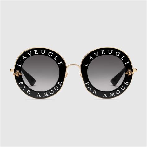 gucci metal frame sunglasses|gucci 53mm round sunglasses.